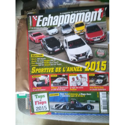 Echappement 580 De 2015 Abarth 695 Biposto,Ford Mustang Gt,Mazda Mx5 2.0,Clio Rs 220 Edc Trophy,Peugeot 208 Gti,308 Gti,Honda Civic Type R,Cevennes,Bonato,Ligier Js S3 Evo 2,Jaminet,Clio 4 T3f