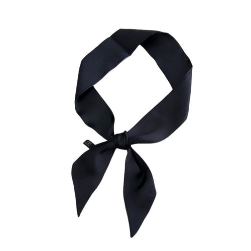 charpe De Sac  Main De Couleur Unie, Rsistante  L'usure, Non Pelucheuse, Douce Pour La Peau, Dcorative En Polyester Pour Femme, Bande De Foulard Pour Cheveux, Ruban De Cou Pour Femme-Noir