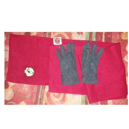 charpe Rouge Et Gant Gris Velours Looney Tunes 6/8 Ans charpe 21//X119 Cm