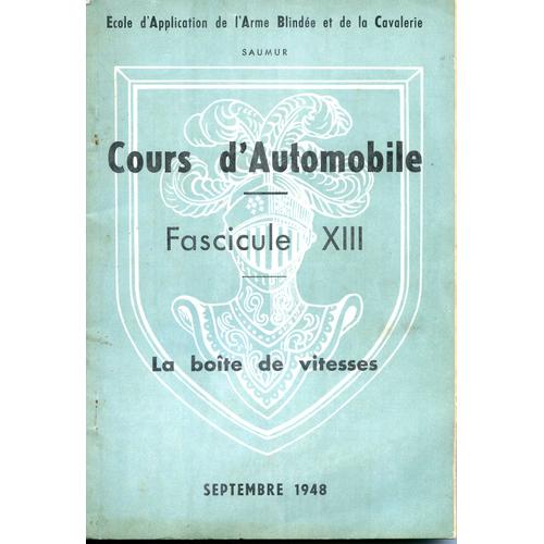 Ecole D'application De L'arme Blinde Et De La Cavalerie / Cours D'automobile / La Boite De Vitesses