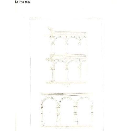 Arcades Du Palais De Venise  Rome, Arcades De L'eglise De Saint-Laurent  Rome, Par Bramante. Une Planche Illustre D'une Gravure En Noir Et Blanc de Ecole Polytechnique