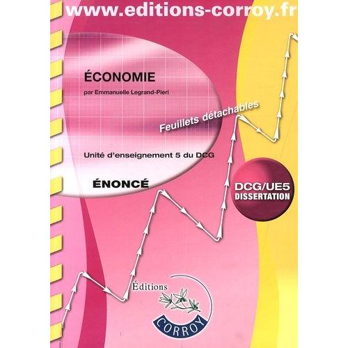 Economie Ue 5 Du Dcg - Enonc   de Legrand-Pieri Emmanuelle  Format Broch 
