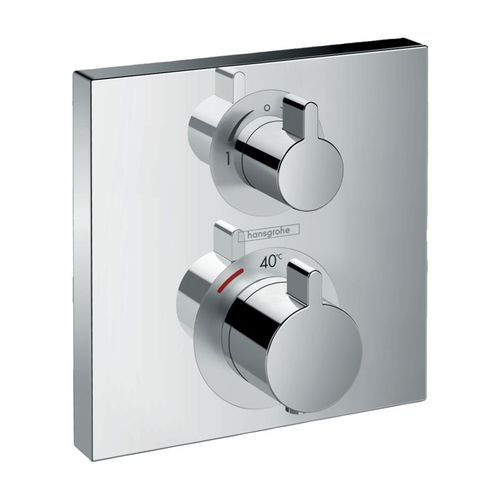 Ecostat Square Set De Finition Pour Mitigeur Thermostatique Square Encastr Avec Robinet D'arrt Et Inverseur, Chrom (15714000)