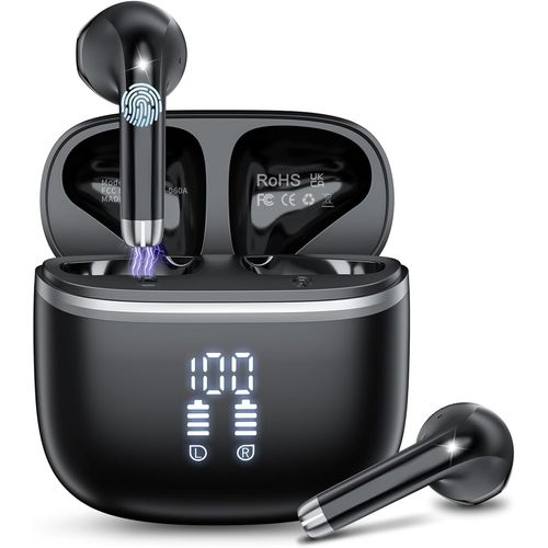 couteurs Bluetooth 5.4,couteur Sans Fil Avec 4 Enc Rduction Antibruit Mic Casque Bluetooth,40 Heures Dure De Lecture, Ip7 Etanche, cran Led, Hi-Fi Son Stro,Contrle Tactile[FIL6161092]