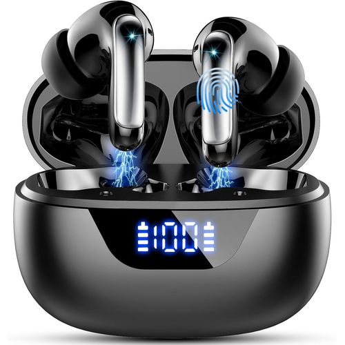 Ecouteurs Bluetooth Sans Fil, 2025 couteurs Bluetooth 5.3 Avec 4 Enc Rduction Mics, Casque Bluetooth Hi-Fi Son Stro, Oreillette Bluetooth Sans Fil 48H Avec cran Led, Ip7 tanc[BLU5272468]
