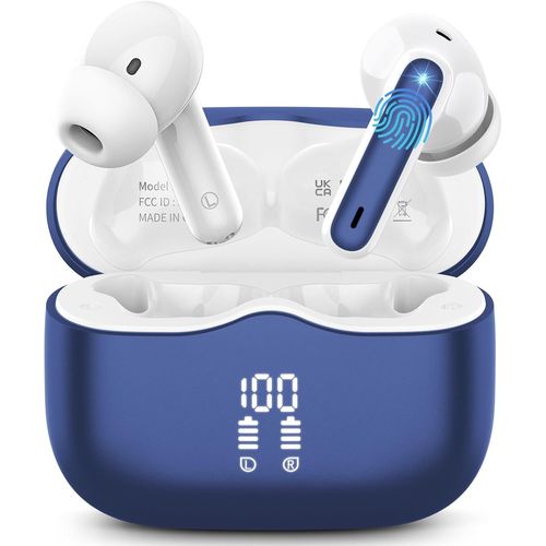 Ecouteurs Bluetooth Sans Fil, couteurs Bluetooth 5.3 Hi-Fi Stro Avec 4 Enc Rduction Antibruit Mic Casque, 40H Rcration, Ip7 tanche Oreillette, Contrle Tactil Pour Ios Andro[ECO5240347]