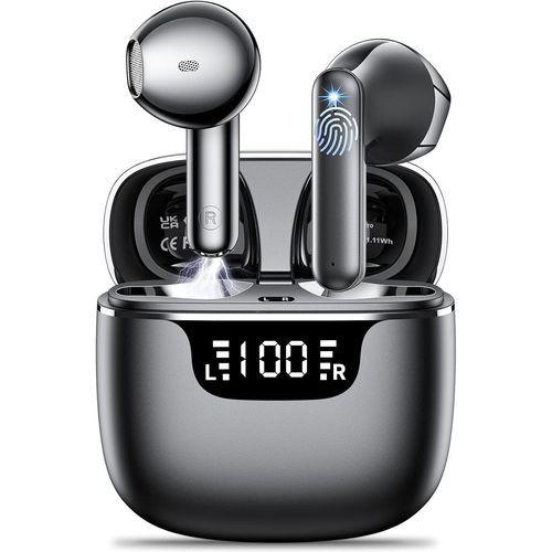 Ecouteurs Bluetooth Sans Fil, Oreillette Bluetooth Sport 5.4 Avec 4 Enc Rduction Antibruit Hifi Stro Basses Casque cran Led 42H Dure couteurs Sans Fil Ipx6 tanche Pour Ios A[CAR782507]