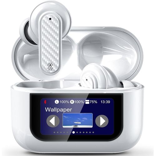 couteurs intra-auriculaires  cran tactile avec ANC+ENC,Bluetooth 5.4,rduction active du bruit,stro Hi-Fi et contrle tactile pour sport/bureau,ajustement confortable (blanc)