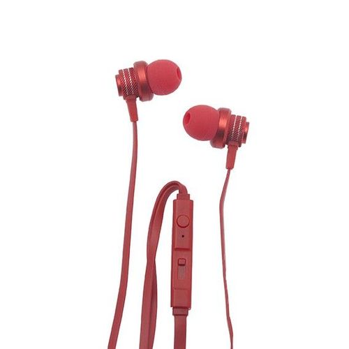 ECOUTEURS INTRA-AURICULAIRES AVEC MICRO ET VOLUME ROUGE