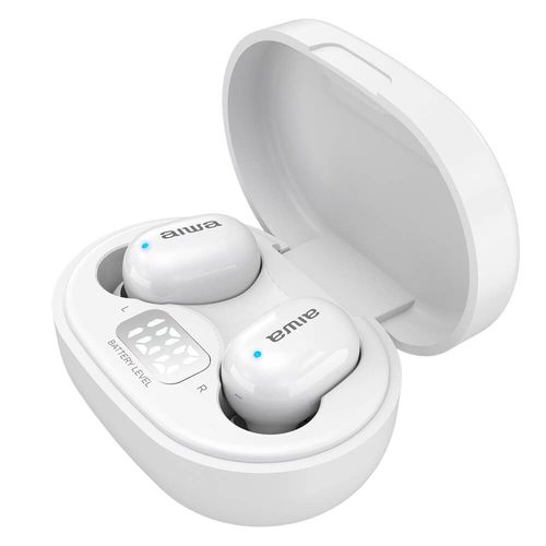 couteurs White sans fil Aiwa EBTW-150WT Bluetooth 5.0 10 m Gamme de Voice Assistant TWS