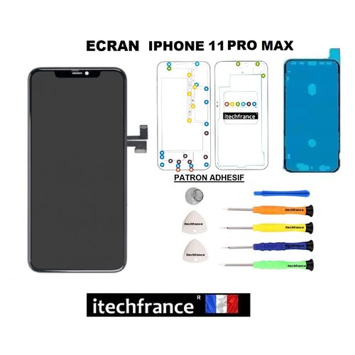 Ecran Lcd Compatible Iphone 11 Pro Max Noir Qualit Garantie Itechfrance, Kit Complet, Outils, Joint D'tanchit, Patron D'aide Au Montage.