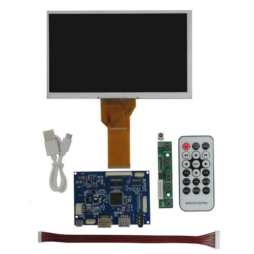 cran LCD Portable polyvalent de 7 pouces,disque U,HDMI,Audio,panneau de commande,moniteur PC,Lattepanda Raspberry Pi - Type LCD and Driver Board