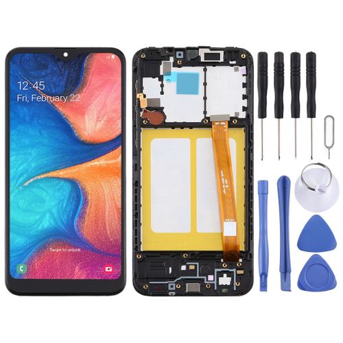 cran Samsung Galaxy A20e Lcd + Tactile Prassembls (Tft Material) Sur Chassis Avec Outils (Noir)
