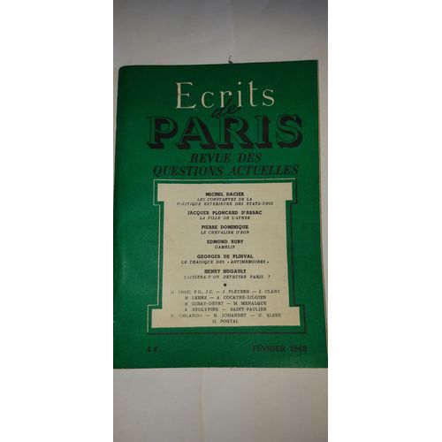 Ecrits De Paris N267 - Fvrier 1968