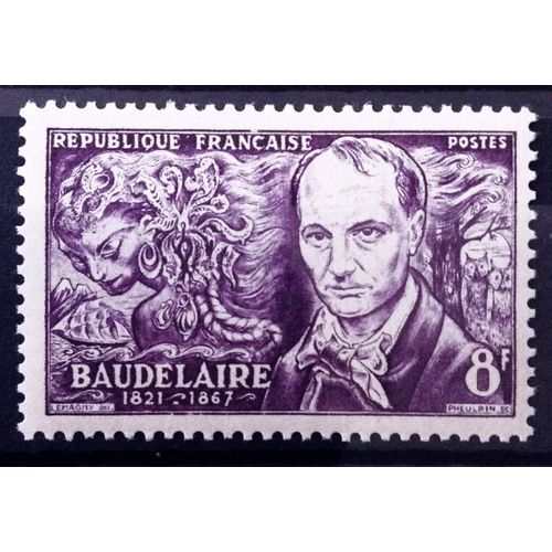 Ecrivains 1951 - Baudelaire 8f Violet (Impeccable N 908) Neuf** Luxe (= Sans Trace De Charnire) - France Anne 1951 - N11657