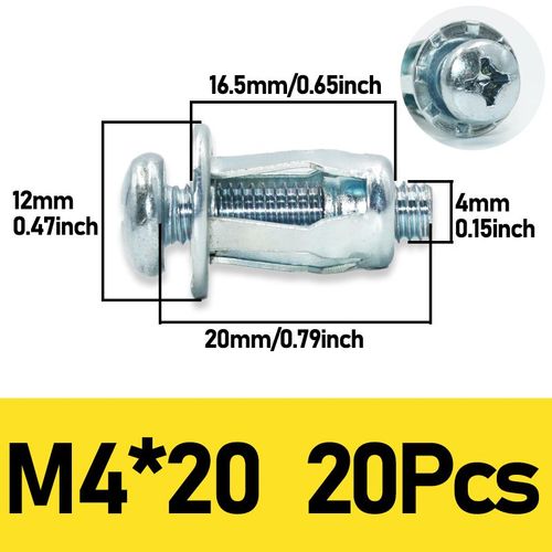 crou  Vis En Forme De Ptale,Rivet,2,2 En Mtal,Rivet App Figur,M5,M6,Planificateur De Panneau,Plaque De Tle De Fer,Pince,Prise De Verrouillage,6,000 Kg,50 Pices - Type 20pcs M4x20