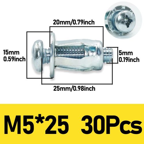 crou  Vis En Forme De Ptale,Rivet,2,2 En Mtal,Rivet App Figur,M5,M6,Planificateur De Panneau,Plaque De Tle De Fer,Pince,Prise De Verrouillage,6,000 Kg,50 Pices - Type 30pcs M5x25