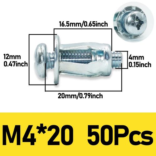crou  Vis En Forme De Ptale,Rivet,2,2 En Mtal,Rivet App Figur,M5,M6,Planificateur De Panneau,Plaque De Tle De Fer,Pince,Prise De Verrouillage,6,000 Kg,50 Pices - Type 50pcs M4x20
