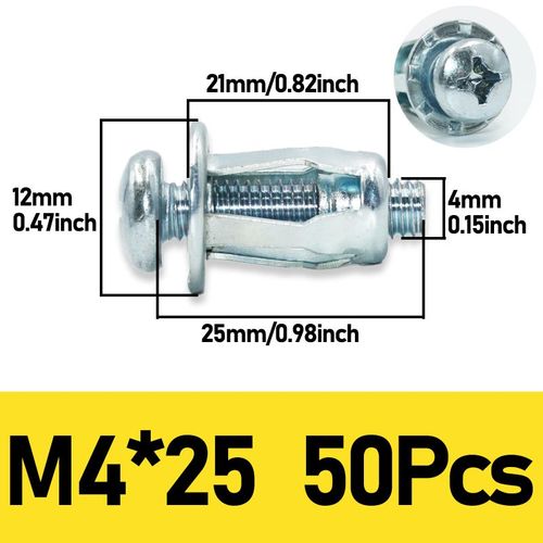 crou  Vis En Forme De Ptale,Rivet,2,2 En Mtal,Rivet App Figur,M5,M6,Planificateur De Panneau,Plaque De Tle De Fer,Pince,Prise De Verrouillage,6,000 Kg,50 Pices - Type 50pcs M4x25