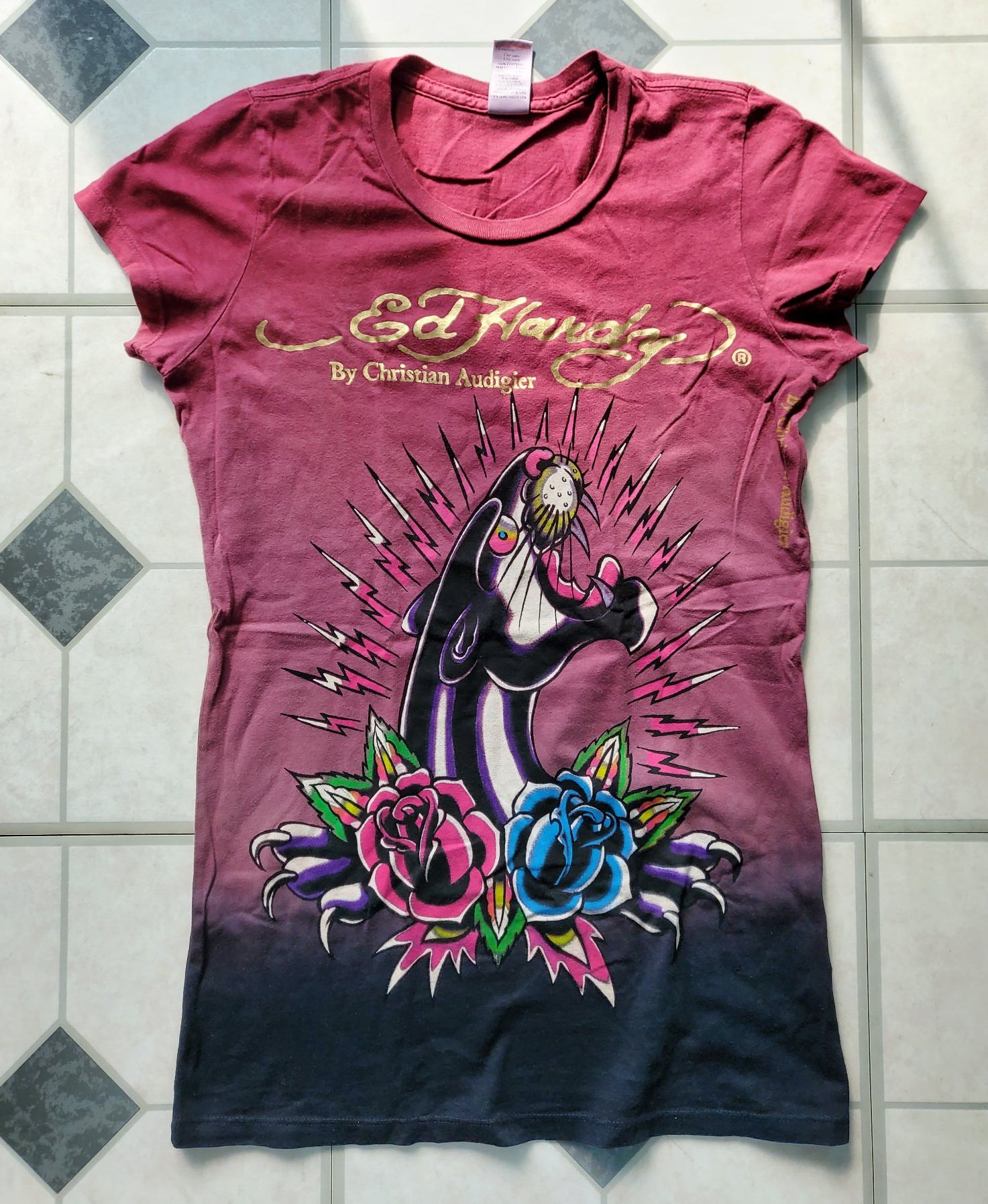 Ed Hardy by Christian Audigier T shirt bordeaux multico Love