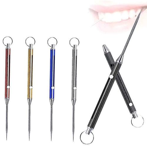 Edc Titanium Alloy Push-Pull Toothpick Portable Camping Survival Tool C2