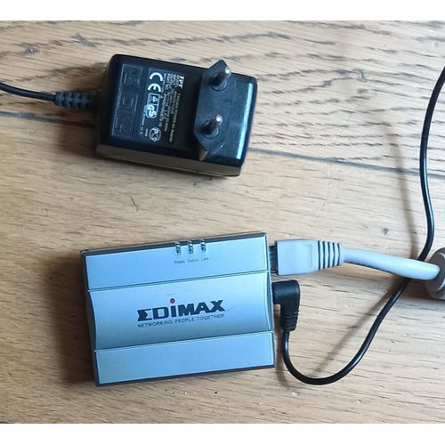 EDIMAX PS-1208MF Serveur d'impression USB Fast Ethernet pour imprimante/scanner avec bloc d'alimentation