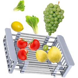 Panier de Vidange Télescopique En Acier Inoxydable, Évier Égouttoir à  Vaisselle Réglable Évier Extensible Égouttoir de Cuisine Organisateur  d'Évier pour Fruits à Légumes