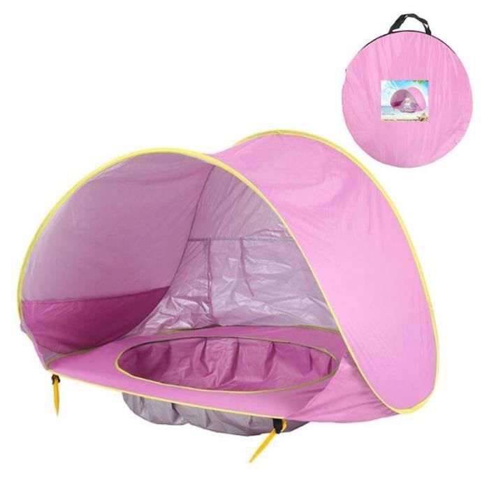 Egsii Tente Abri De Plage Anti Uv Upf 50 Piscine Bebe Enfant Jeux D Eau Detachable Fond Etanche Camping Voyage Rose Rakuten