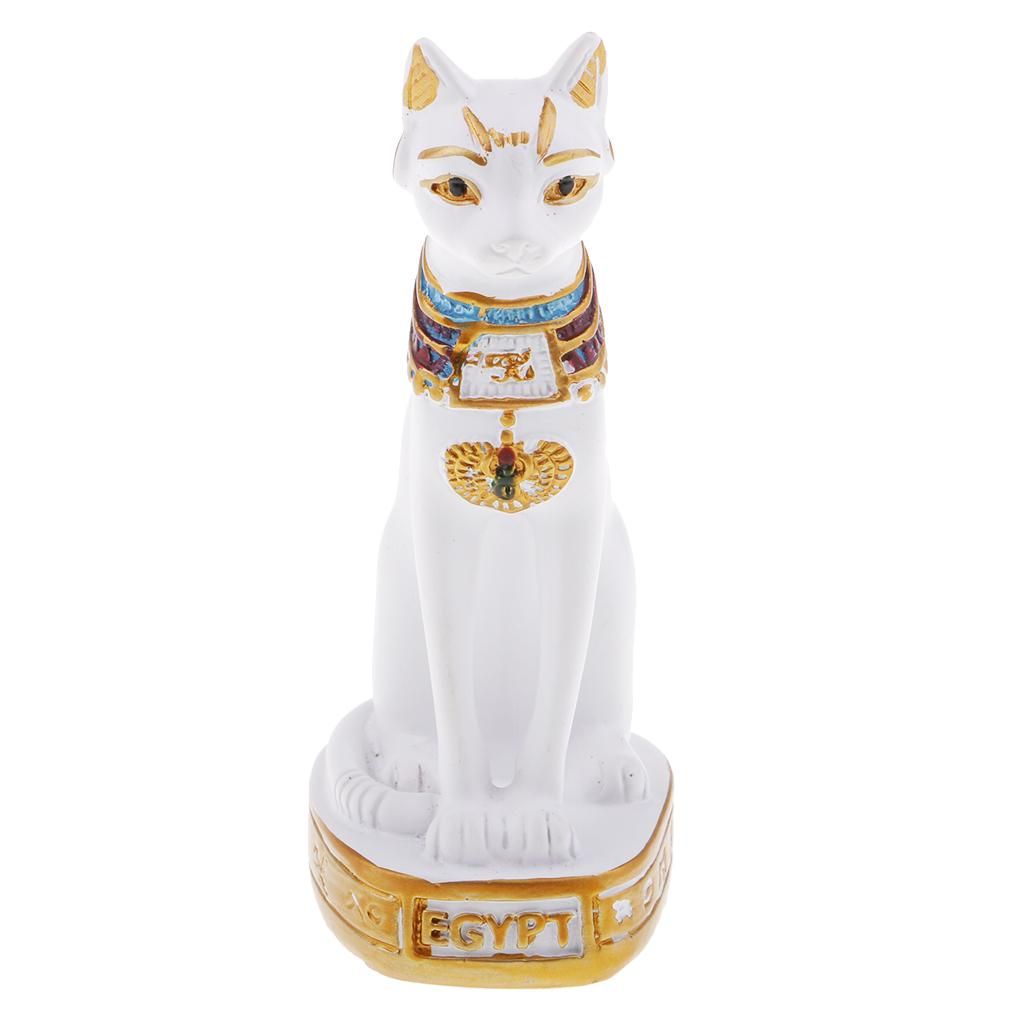 Egypte Ancienne Deesse Egyptienne Chat Bastet Pharaon Figurine Statue Decoration Blanc Rakuten