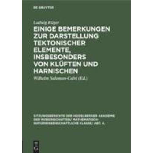 Einige Bemerkungen Zur Darstellung Tektonischer Elemente, Insbesonders Von Klften Und Harnischen    Format Reli 
