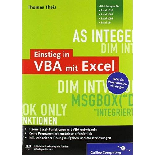 Einstieg In Vba Mit Excel: Fr Microsoft Excel 2002 Bis 2010   de unknown  Format Broch 