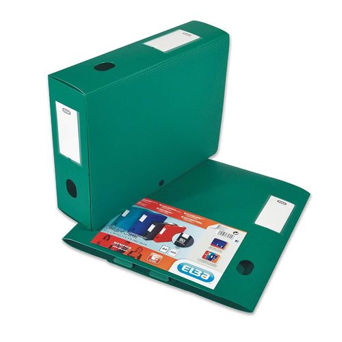 Elba Boite Classement Polypropylne Memphis  Plat Dos 80mm 240 X 320mm Vert