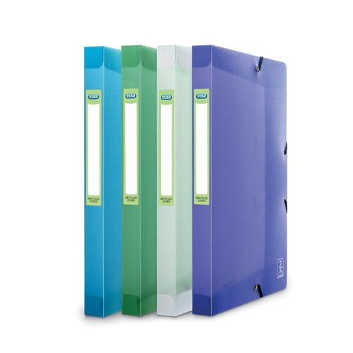 Elba Lot De 10 Botes Classement 2nd Life 24x32cm Pp 7/10e Dos De 2,5 Cm Coloris Alatoire Translucide