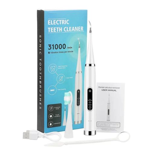 Electric Teeth Cleaner Tooth Whitening & Cleaning Device Waterproof Tartar Remove Breath Oral Care,