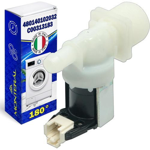 Electrovanne en Entre pour Lave Vaisselle avec 1 Sortie  180 a le Code 480140102032 C00313183 pour Whirlpool pour Bauknecht-MADE IN ITALY-Garantie de 10 Ans