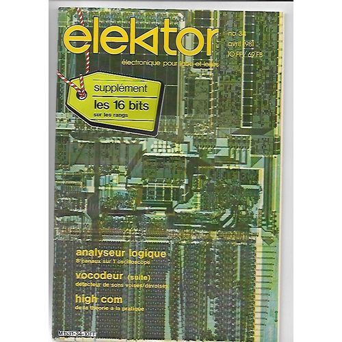Elektor N 34: Analyseur Logique 8 Canaux Sur Un Oscilloscope, Vocodeur (Suite) Dtecteur De Sons Vo