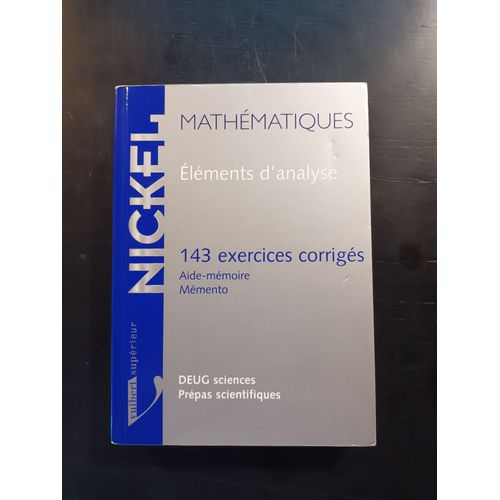 lments D'analyse - 143 Exercices Corrigs, Aide-Mmoire, Mmento   de Dufetrelle null  Format Broch 
