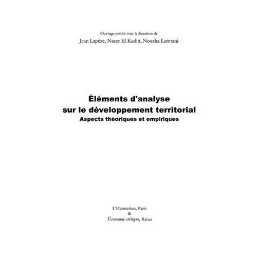 Elments D'analyse Sur Le Dveloppement Territorial  