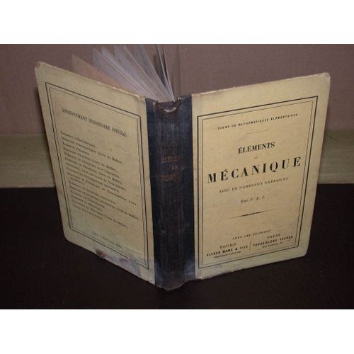 Elments De Mcanique Avec De Nombreux Exercices (Cours De Mathmatiques lmentaires)   de , F. J. J. 