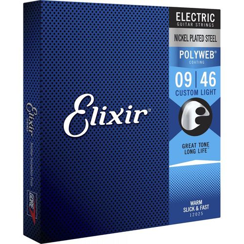 Elixir 12025 - Jeu Cordes lectriques Polyweb Custom Light - 09-46