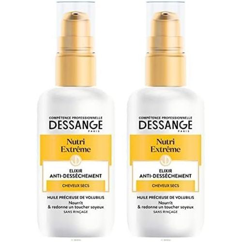 Elixir Anti-Desschement Nutri-Extrme - Formule Enrichie En Huile De Volubilis - Nourrit & Redonne Un Toucher Soyeux - Pour Cheveux Secs - Sans Rinage - 100 Ml (Lot De 2)