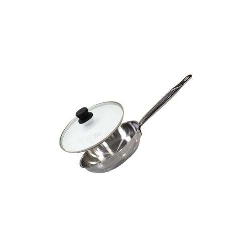 Elo 9905150 Ensemble De Pole Et Couvercle, Pole  Frire, Pole, Convient  Tous Types De Feux, Aluminium, Verre, Acier Inoxydable, Noir, Transparent, 28 Cm