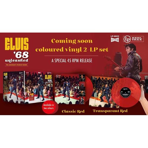 Elvis Presley 68 Unleashed The Legendary Standup Shows 29/6/1968 - 6.00 Pm & 8.00 Pm Nbc Studio 4 Burbank 2 Lps Transparent Red Vinyls 22 Tracks Soundboard Recording dition Limite 300 Ex - 