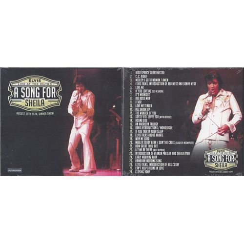 Elvis Presley A Song For Sheila Live In Las Vegas 29 Aout 1974 Dinner Show Deluxe Digipack 28 Tracks Disc Original Fabuleux Audience Recording dition Limite 500 Ex. Sortie 2017 Neuf Scell Trs Rare - 