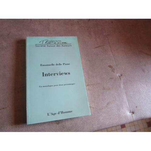 Emanuelle Delle Piane Interviews Edition Age D Homme Ref 9782825111888