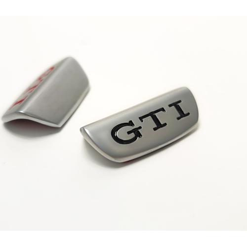 Emblme Logo Gti Pour Volant Mtal Silver Noir 33x17mm Pour Jetta R, Rline Polo Golf Mk8, Mk5, Mk7