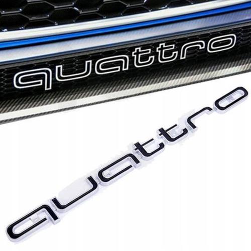 Emblme Quattro Signe Insigne Logo Grill Avant Noir Decoration Vehicule Pour Audi