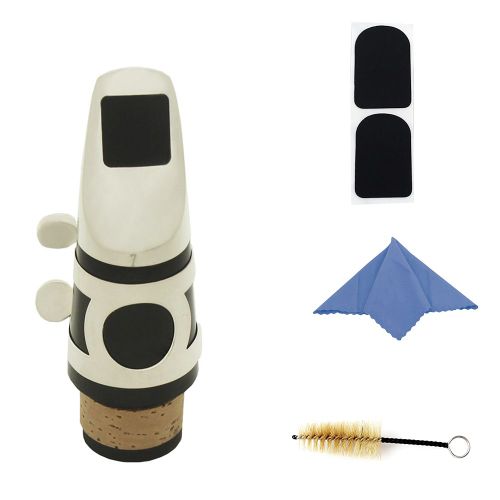 Embouchure De Flute En Laiton Pour Clarinette Si Bemol Avec Patchs, Chiffon De Nettoyage, Brosse, Accessoire (Argent)