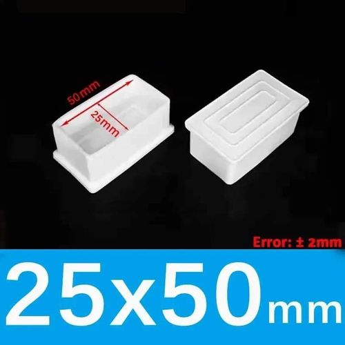 Embouts De Pieds De Chaise Ronds Et Carrs En Pvc Blanc,Couvercle D'extrmit De Table De Meubles,Bouchon De Tuyau,Couverture De Protection Non Ald,2-8 Pices - Type 25x50mm-2pcs