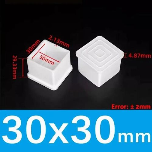 Embouts De Pieds De Chaise Ronds Et Carrs En Pvc Blanc,Couvercle D'extrmit De Table De Meubles,Bouchon De Tuyau,Couverture De Protection Non Ald,2-8 Pices - Type 30x30mm-2pcs
